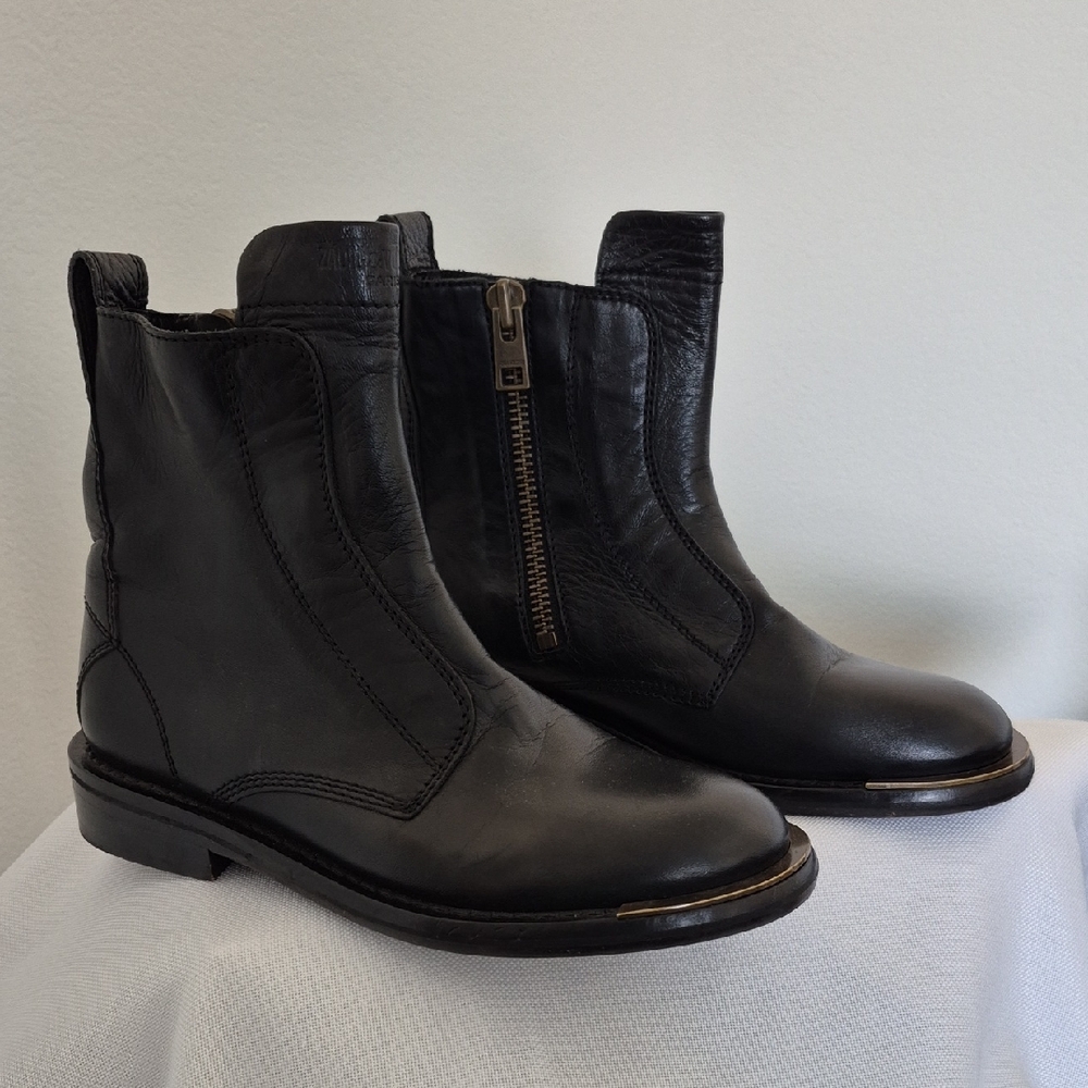 Zadig & Voltaire Women's METAL TOE Ankle BOOTS EUROPE  Size 38 USA Size 8